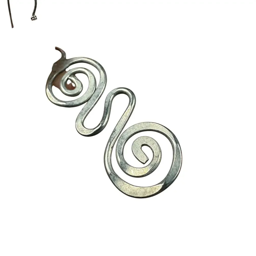 UNBRANDED Silver Fern‎ Spiral Dangle Earrings